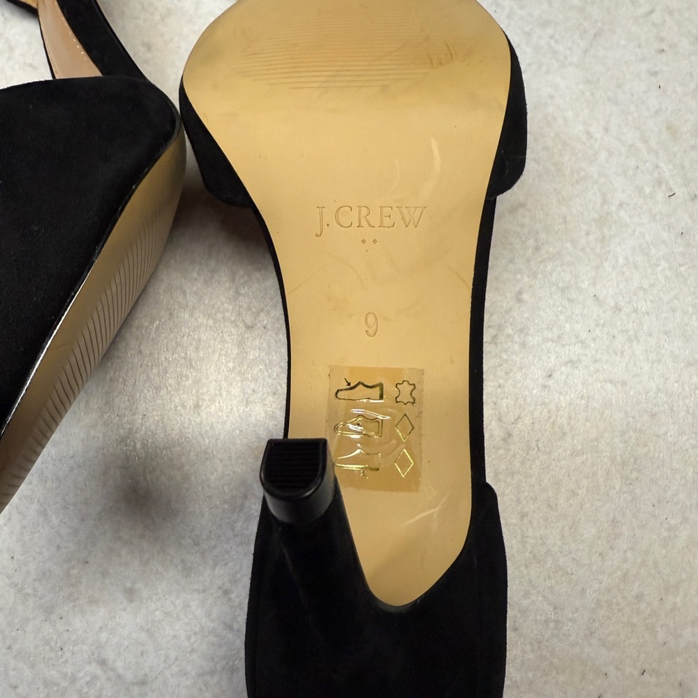 NWOB J. Crew Women’s Lana Black Suede D’Orsay Pump Heels Size 9 - Picture 5 of 6